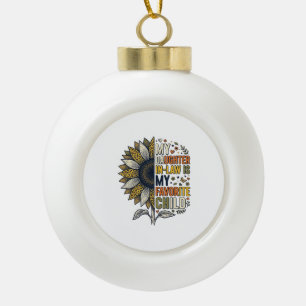 Daughter In Law Favorite Child Sunflower Vintage S Ceramic Ball Christmas Ornament