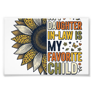 Daughter In Law Favorite Child Sunflower Vintage S Photo Print