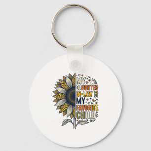 Daughter In Law Favourite Child Sunflower Vintage Keychain