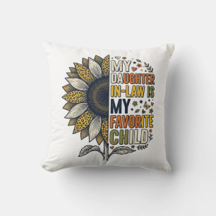 Daughter In Law Favourite Child Sunflower Vintage Throw Pillow