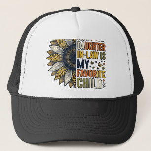 Daughter In Law Favourite Child Sunflower Vintage  Trucker Hat