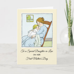 Daughter In Law First Mothers Day Vintage Mother Card