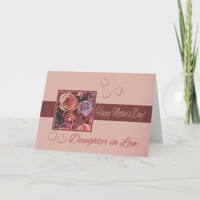 Daughter in Law   Happy Mother's Day rose card (Front)