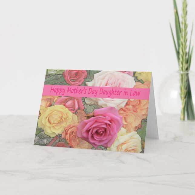 Daughter in Law   Happy Mother's Day rose card (Front)