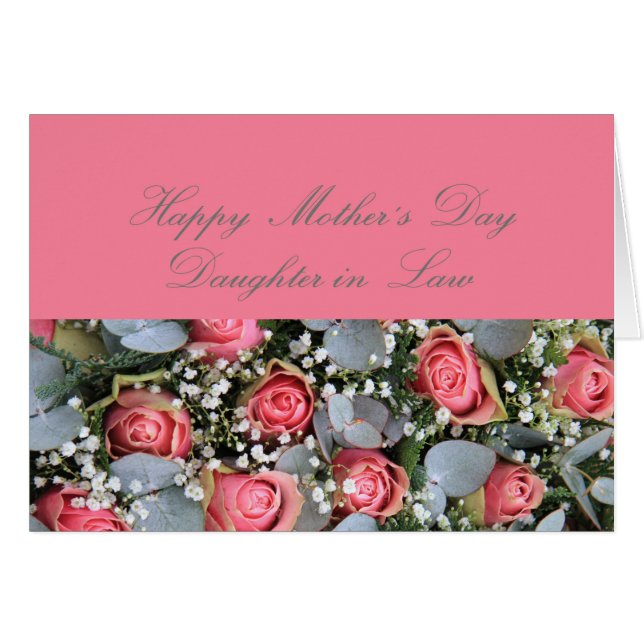 Daughter in Law   Happy Mother's Day rose card (Front Horizontal)