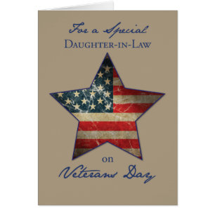 Daughter-in-Law, Happy Veterans Day, Old Flag Star