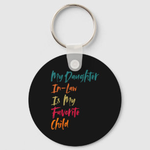 Daughter in law is favourite child retro vintage keychain