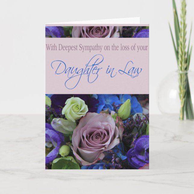 Daughter in Law  loss Sympathy rose card (Front)