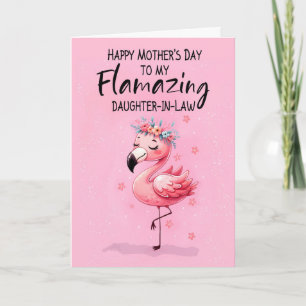Daughter in Law Mothers Day with Flamingo Fabulous Card