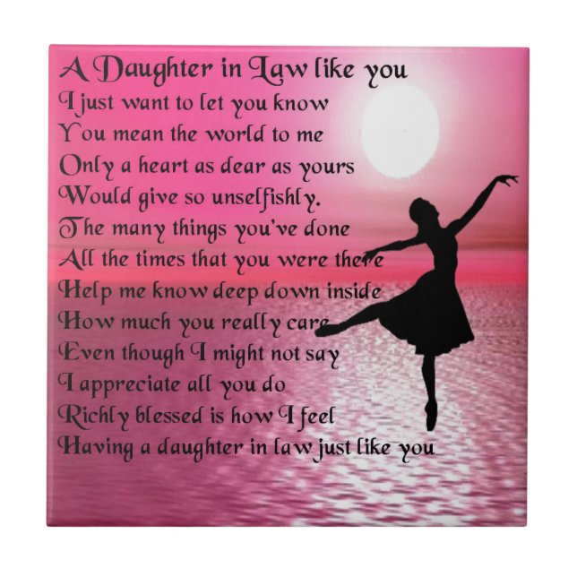Daughter in Law Poem - Ballerina Tile (Front)
