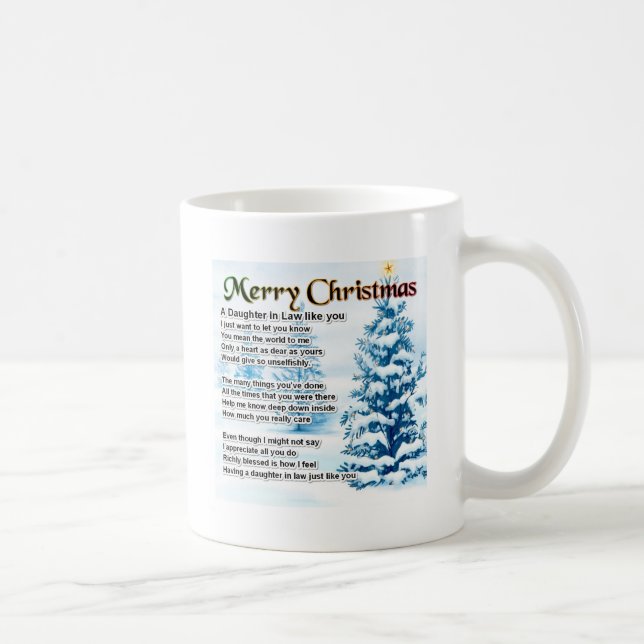 Daughter in Law Poem - Christmas Design Coffee Mug (Right)