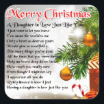 Daughter in Law Poem - Christmas Design Square Sticker<br><div class="desc">A great gift for a daughter in law at christmas</div>