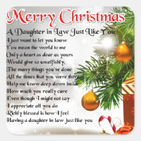 Daughter in Law Poem - Christmas Design