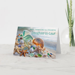 Daughter in Law Pretty Beach Mothers Day with Seas Card