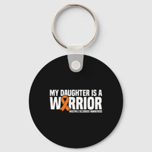 Daughter Is A Warrior Ms Multiple Sclerosis Awaren Keychain