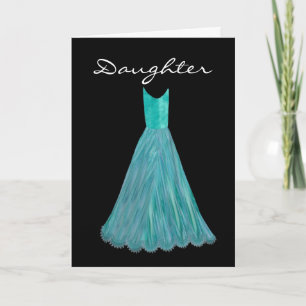 DAUGHTER - Junior Bridesmaid BLUE TURQUOISE Dress Invitation