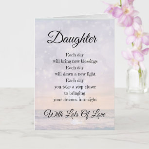 Daughter Love and Encouragement Poem design Card