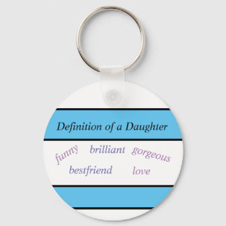 Daughter Love Button Keychain