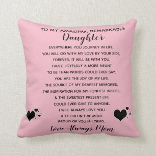 daughter love mom throw pillow