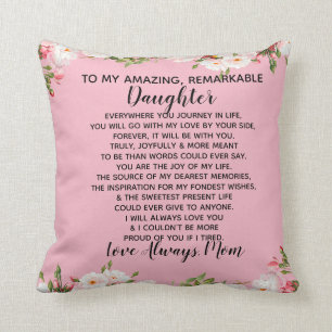 daughter love mom throw pillow