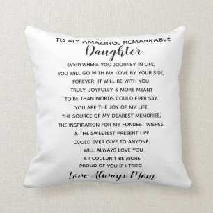 daughter love mom throw pillow