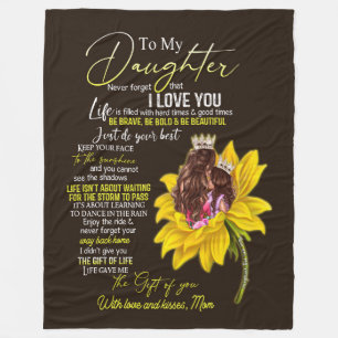 Daughter Lovers To My Daughter Love Mom Fleece Blanket