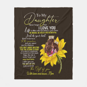 Daughter Lovers To My Daughter Love Mom Fleece Blanket
