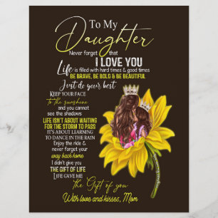 Daughter Lovers To My Daughter Love Mom Letterhead