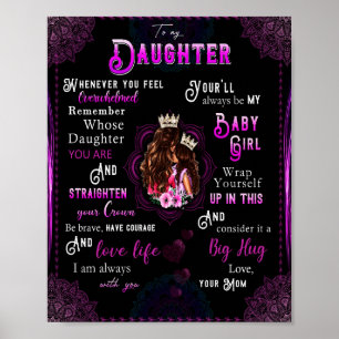 Daughter Lovers To My Daughter Love Mom Poster