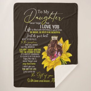 Daughter Lovers   To My Daughter Love Mom Sherpa Blanket