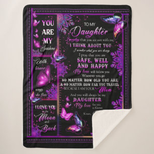 Daughter Lovers   To My Daughter Love Mom Sherpa Blanket