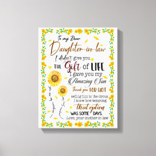 Daughter Lovers   To My Dear Daughter-In-Law Canvas Print