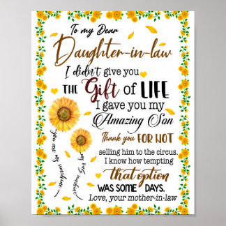 Daughter Lovers | To My Dear Daughter-In-Law Poster