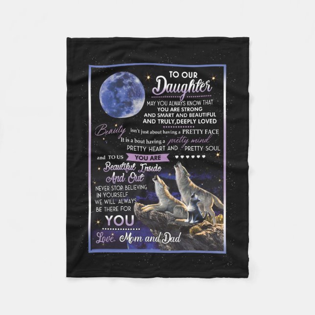 Daughter Lovers | To Our Daughter Love Mom And Dad Fleece Blanket (Front)