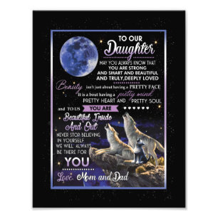 Daughter Lovers To Our Daughter Love Mom And Dad Photo Print