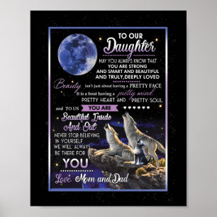 Daughter Lovers To Our Daughter Love Mom And Dad Poster