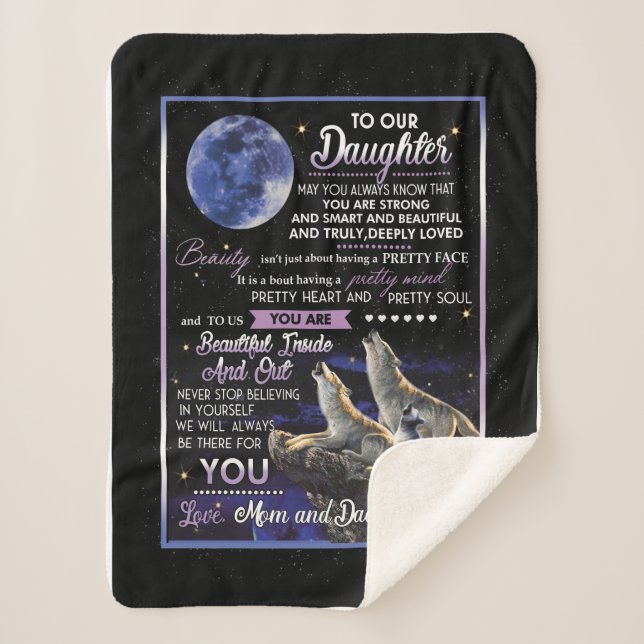 Daughter Lovers | To Our Daughter Love Mom And Dad Sherpa Blanket (Front)