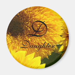 Daughter magnet Yellow Sunflowers gifts Monogram