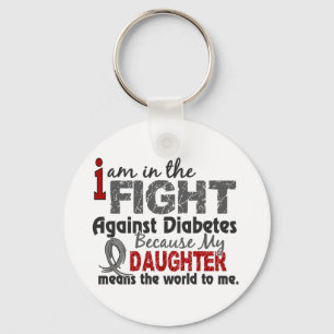 Daughter Means World To Me Diabetes Keychain
