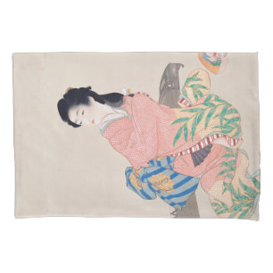 Daughter Miyuki (Elegant Japanese Lady, Asian Art) Pillowcase