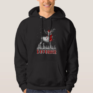 Daughter Moose Wear Santa Hat Matching Christmas C Hoodie