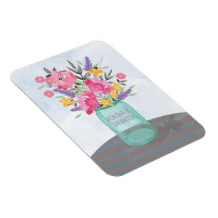 Daughter Mother's Day Mason Jar Vase Magnet