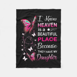 Daughter My Guardian Angel In Heaven Memorial Day Fleece Blanket
