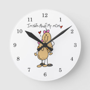 Daughter - Nuts About My Mom T-shirts and Gifts Round Clock