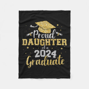Daughter Of A Cl Of 2024 Graduate Senior Graduatio Fleece Blanket