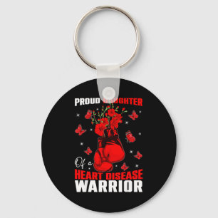 Daughter Of A Heart Warrior Heart Disease Awarenes Keychain