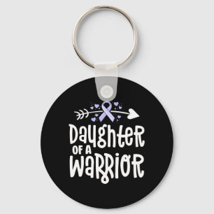 Daughter Of A Warrior Periwinkle Stomach Cancer Keychain