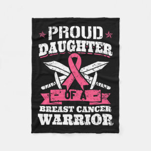 Daughter Of Breast Cancer Warrior Awareness Ribbon Fleece Blanket
