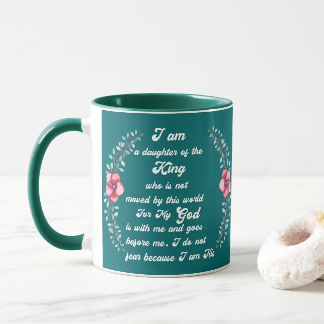 Daughter Of The King Christian Inspirational Mug (With Donut)
