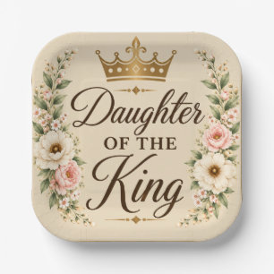 Daughter of the King Square Paper Plate